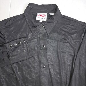 ROPER Women's‎ Large Black Long Sleeve Black Pearl Snaps Country Western -722